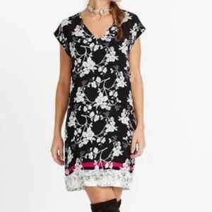 NWOT Buffalo David Bitton Floral Sleeveless V-neck MIDI  Dress Small Petite